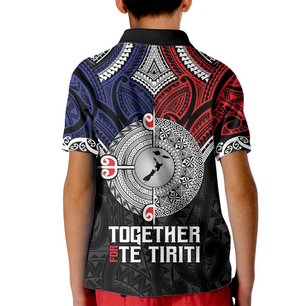 Aotearoa and Samoa Mo Te Tiriti Kid Polo Shirt Tangata Moana Stand with Tangata Whenua LT9 - Polynesian Pride