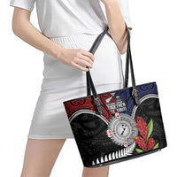 Aotearoa and Samoa Mo Te Tiriti Leather Tote Bag Tangata Moana Stand with Tangata Whenua LT9 - Polynesian Pride