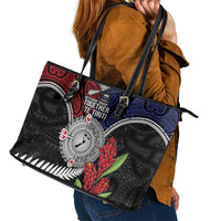 Aotearoa and Samoa Mo Te Tiriti Leather Tote Bag Tangata Moana Stand with Tangata Whenua LT9 - Polynesian Pride