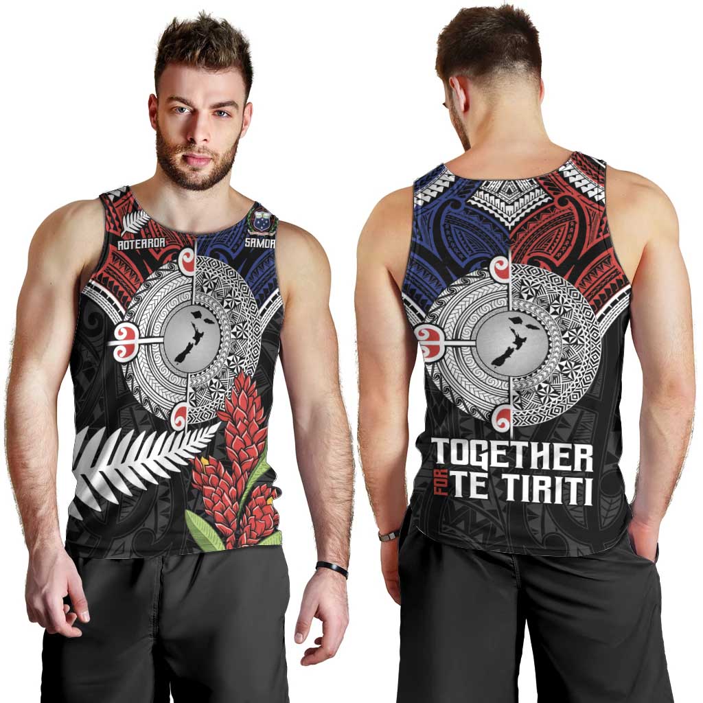 Aotearoa and Samoa Mo Te Tiriti Men Tank Top Tangata Moana Stand with Tangata Whenua