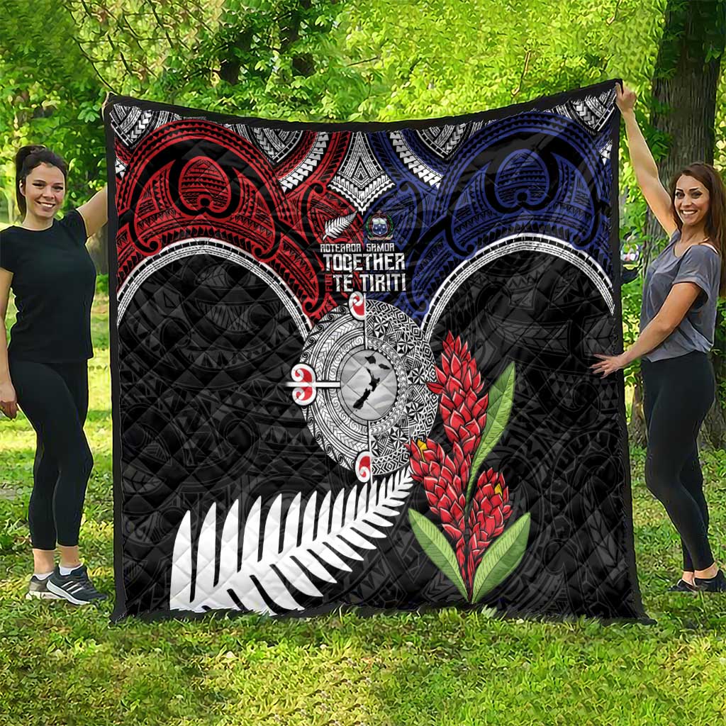 Aotearoa and Samoa Mo Te Tiriti Quilt Tangata Moana Stand with Tangata Whenua LT9 - Polynesian Pride