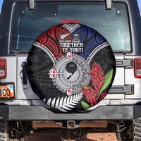 Aotearoa and Samoa Mo Te Tiriti Spare Tire Cover Tangata Moana Stand with Tangata Whenua LT9 Blue - Polynesian Pride