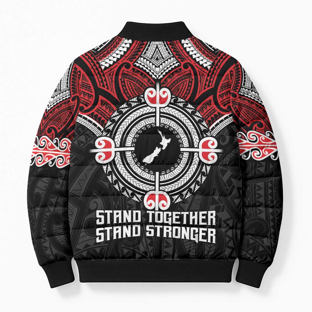 Aotearoa Proud To Be Maori Bomber Puffer Jacket New Zealand Fight Together - Polynesian Pride