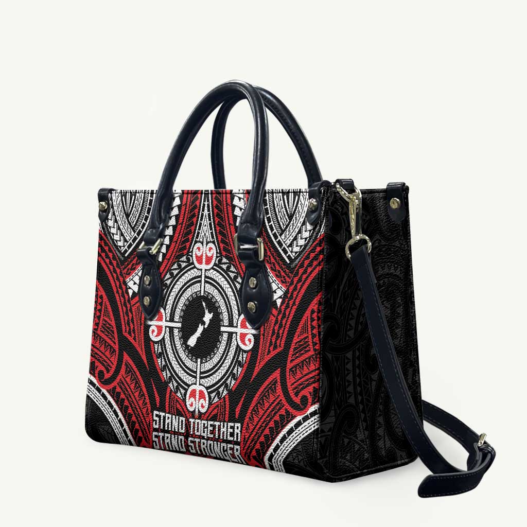 Aotearoa Proud To Be Maori Leather Bag New Zealand Fight Together - Polynesian Pride