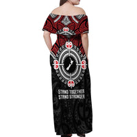 Aotearoa Proud To Be Maori Off Shoulder Maxi Dress New Zealand Fight Together LT9 - Polynesian Pride