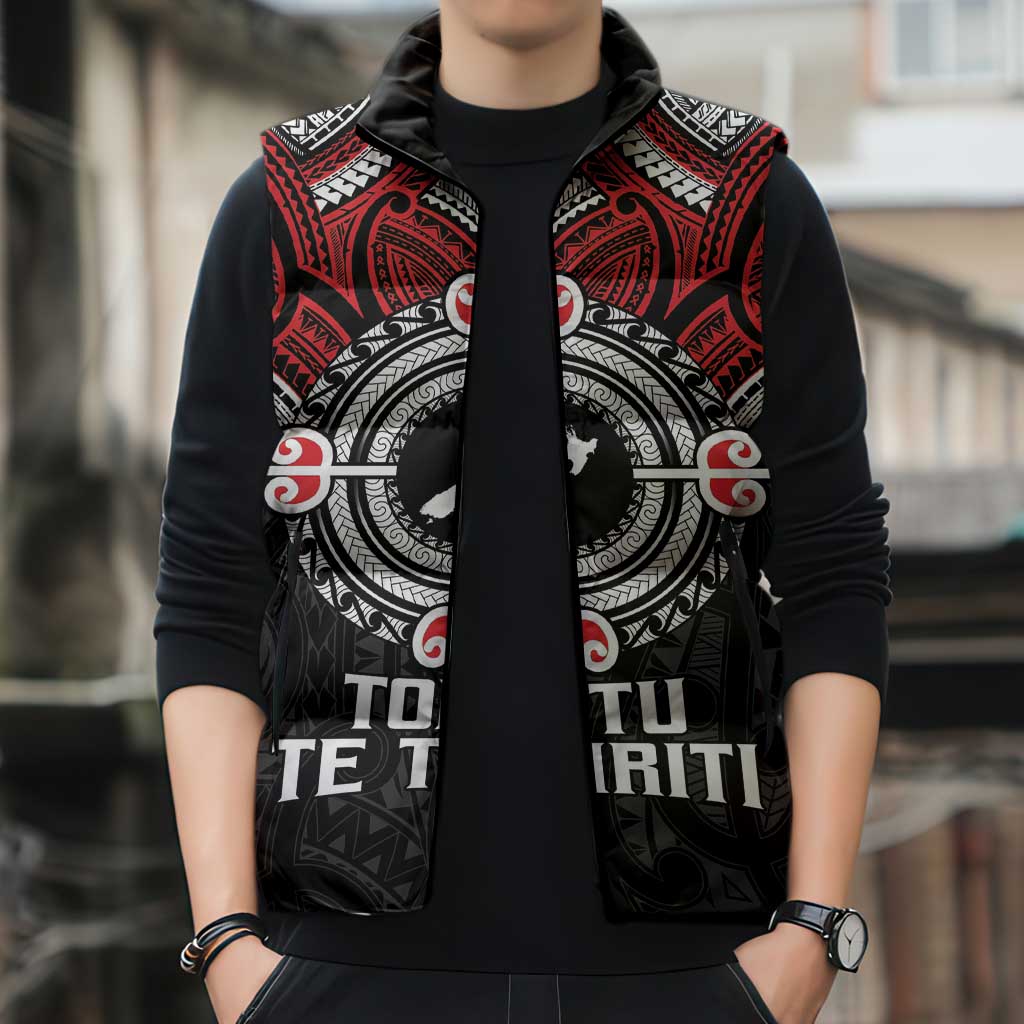 Aotearoa Proud To Be Maori Sleeveless Puffer Jacket New Zealand Fight Together - Polynesian Pride