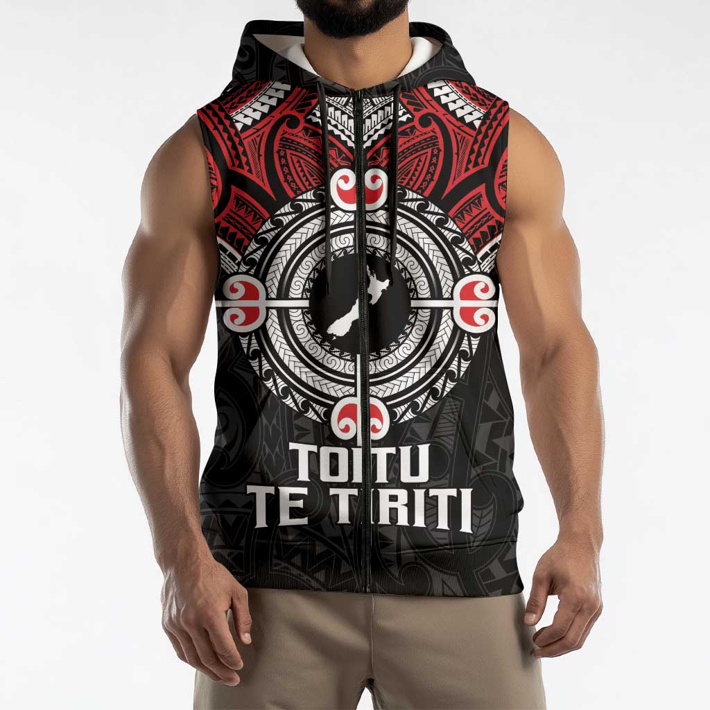 Aotearoa Proud To Be Maori Sleeveless Zip Hoodie New Zealand Fight Together LT9