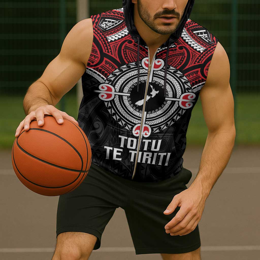 Aotearoa Proud To Be Maori Sleeveless Zip Hoodie New Zealand Fight Together - Polynesian Pride