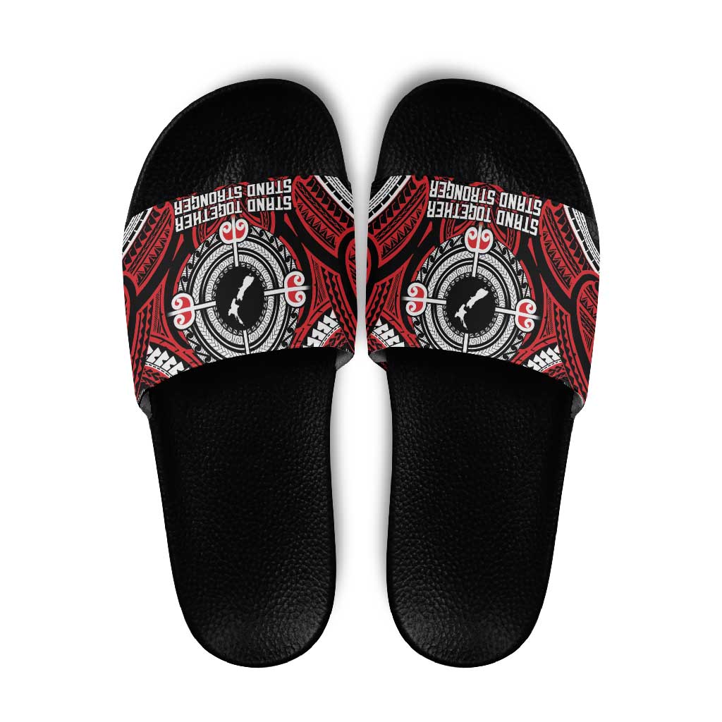 Aotearoa Proud To Be Maori Slide Sandals New Zealand Fight Together - Polynesian Pride