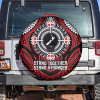 Aotearoa Proud To Be Maori Spare Tire Cover New Zealand Fight Together LT9 Red - Polynesian Pride