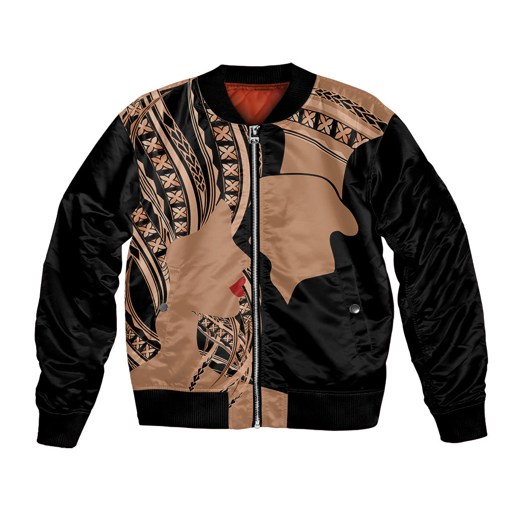 Personalised Valentines Day Romantic Lovers Bomber Jacket LT9 Unisex Gold - Polynesian Pride