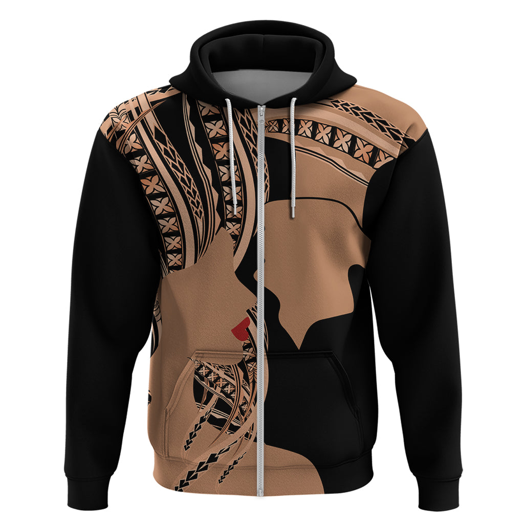 Personalised Valentines Day Romantic Lovers Hoodie LT9 Zip Hoodie Gold - Polynesian Pride