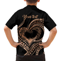 Personalised Valentines Day Romantic Lovers Kid Hawaiian Shirt LT9 - Polynesian Pride