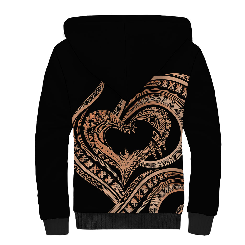 Personalised Valentines Day Romantic Lovers Sherpa Hoodie LT9 - Polynesian Pride