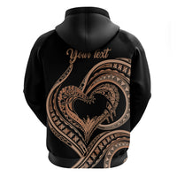 Personalised Valentines Day Romantic Lovers Zip Hoodie LT9 - Polynesian Pride