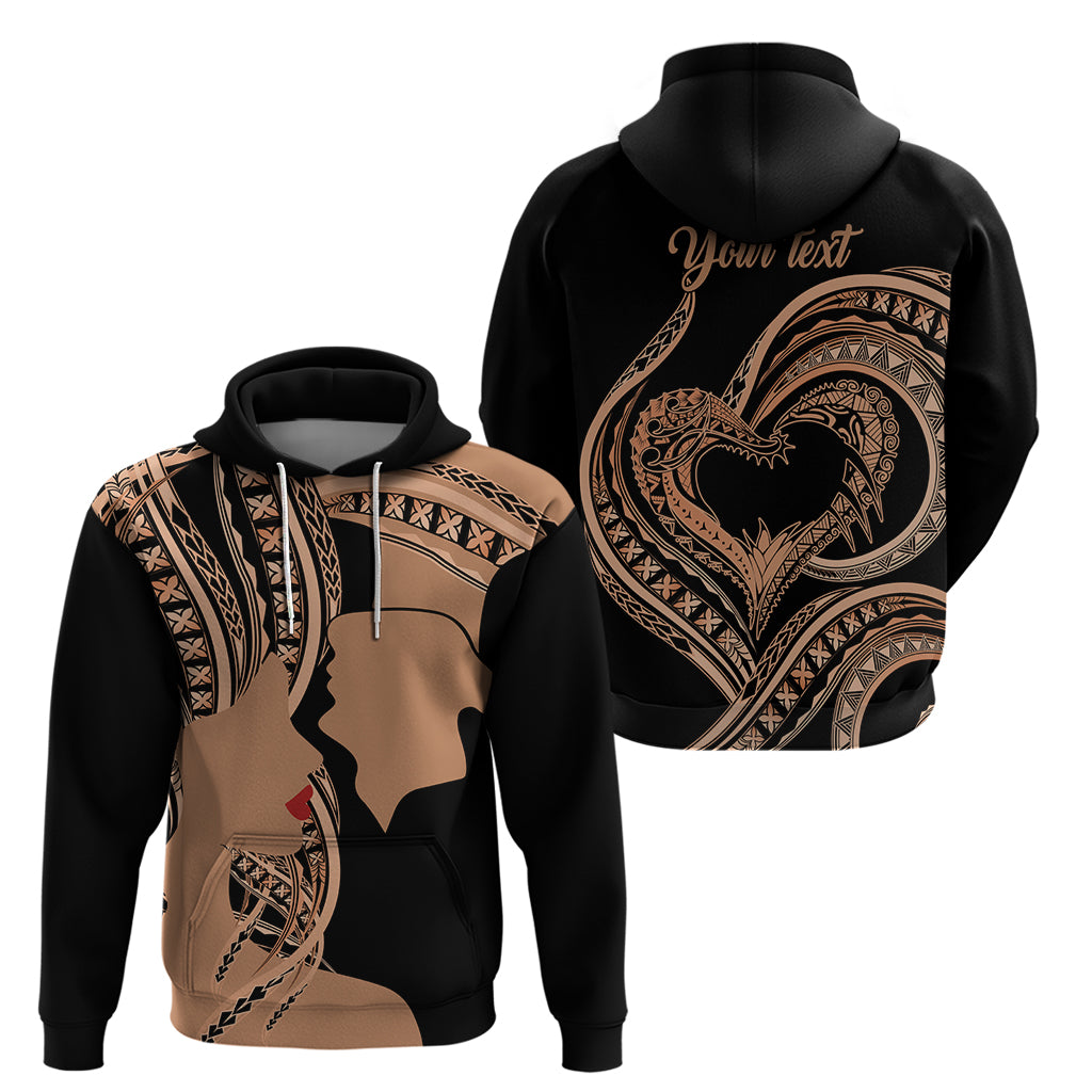 Personalised Valentines Day Romantic Lovers Zip Hoodie LT9 - Polynesian Pride