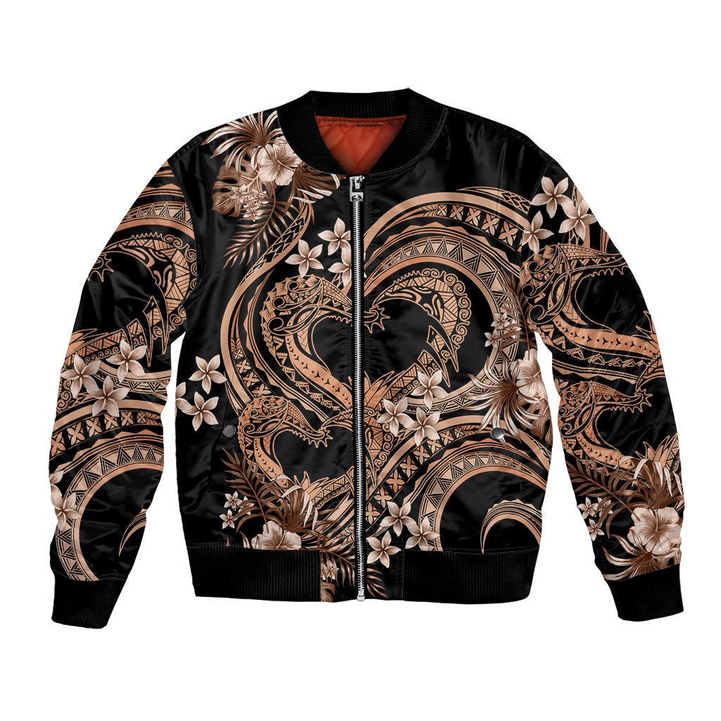 Polynesia Valentines Day Forever In My Heart Tattoo Bomber Jacket Gold Style LT9 Unisex Gold - Polynesian Pride