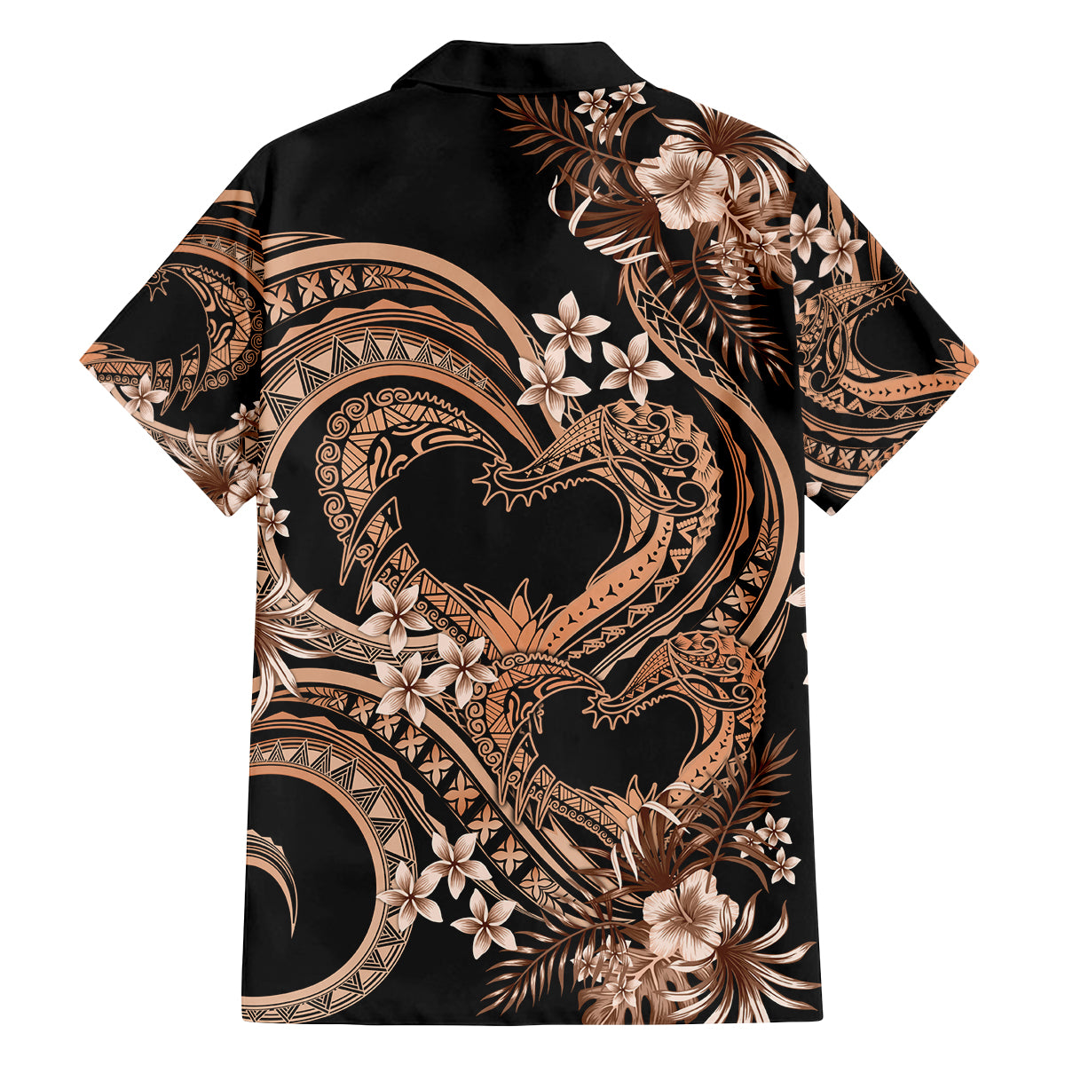 Polynesia Valentines Day Forever In My Heart Tattoo Family Matching Off Shoulder Maxi Dress and Hawaiian Shirt Gold Style LT9 - Polynesian Pride