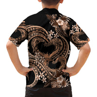 Polynesia Valentines Day Forever In My Heart Tattoo Family Matching Tank Maxi Dress and Hawaiian Shirt Gold Style LT9 - Polynesian Pride