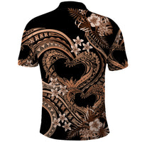 Polynesia Valentines Day Forever In My Heart Tattoo Polo Shirt Gold Style LT9 - Polynesian Pride