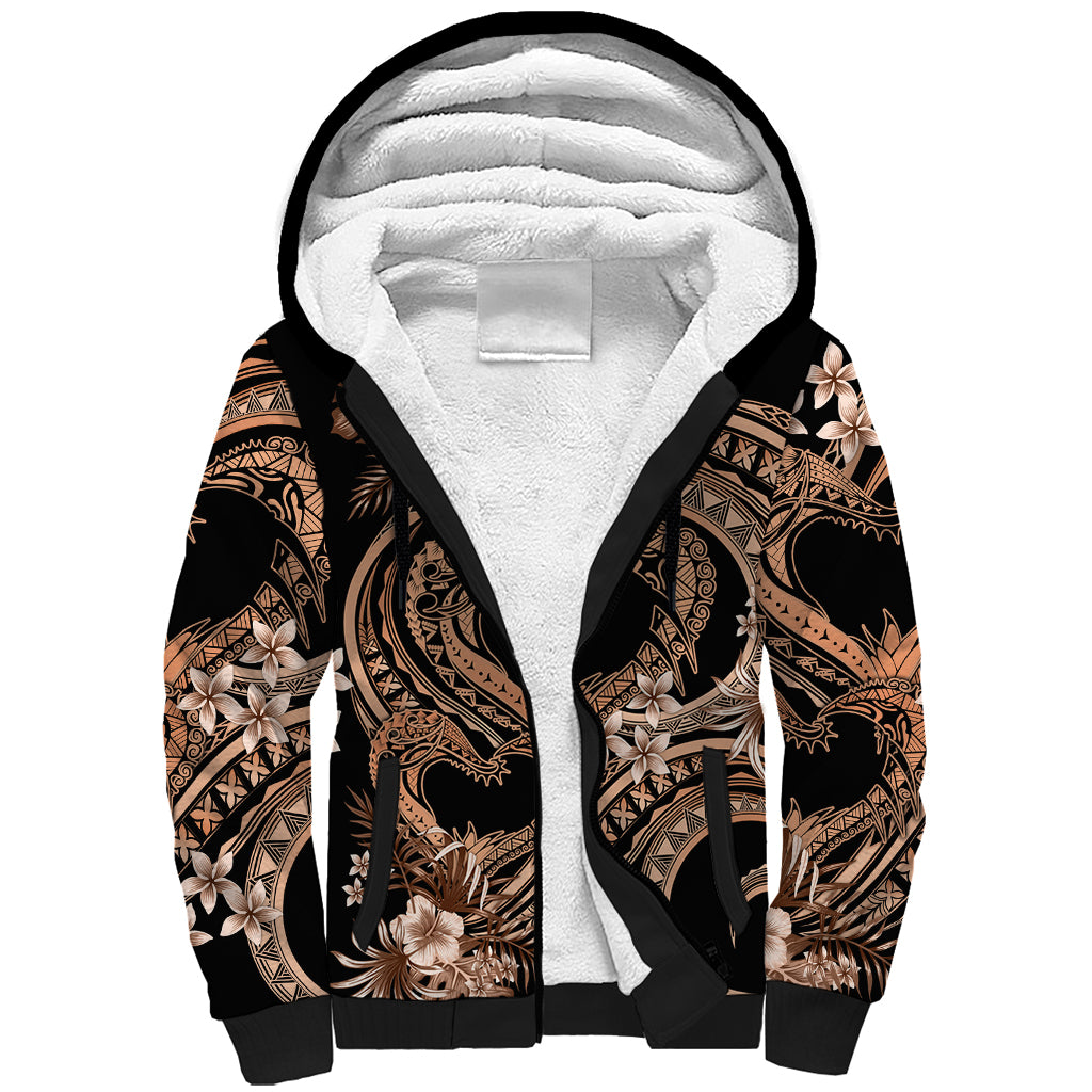 Polynesia Valentines Day Forever In My Heart Tattoo Sherpa Hoodie Gold Style LT9 Unisex Gold - Polynesian Pride