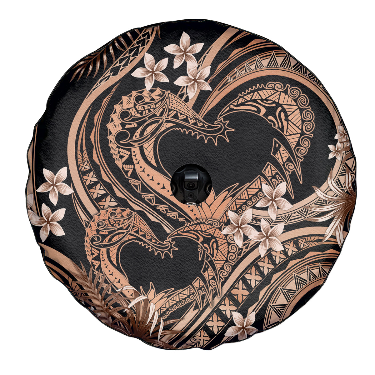 Polynesia Valentines Day Forever In My Heart Tattoo Spare Tire Cover Gold Style LT9 - Polynesian Pride