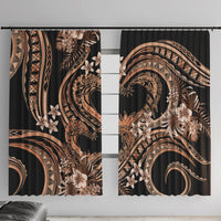Polynesia Valentines Day Forever In My Heart Tattoo Window Curtain Gold Style LT9 With Hooks Gold - Polynesian Pride