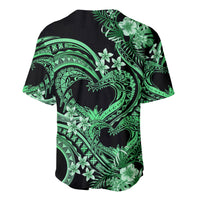 Polynesia Valentines Day Forever In My Heart Tattoo Baseball Jersey Green Style LT9 - Polynesian Pride