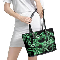 Polynesia Valentines Day Forever In My Heart Tattoo Leather Tote Bag Green Style LT9 - Polynesian Pride