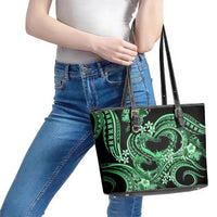 Polynesia Valentines Day Forever In My Heart Tattoo Leather Tote Bag Green Style LT9 - Polynesian Pride