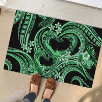 Polynesia Valentines Day Forever In My Heart Tattoo Rubber Doormat Green Style LT9 - Polynesian Pride