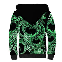 Polynesia Valentines Day Forever In My Heart Tattoo Sherpa Hoodie Green Style LT9 - Polynesian Pride