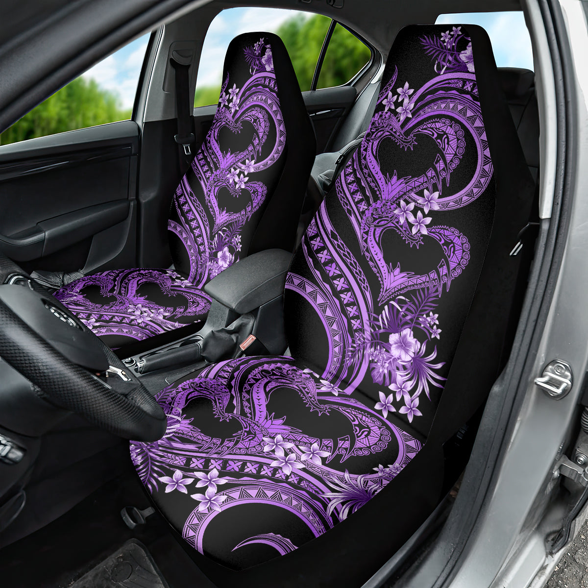 Polynesia Valentines Day Forever In My Heart Tattoo Car Seat Cover Purple Style LT9 - Polynesian Pride