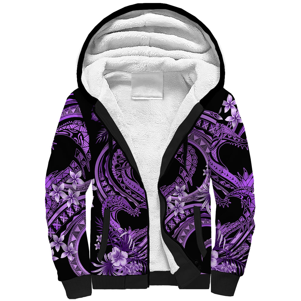 Polynesia Valentines Day Forever In My Heart Tattoo Sherpa Hoodie Purple Style LT9 Unisex Purple - Polynesian Pride