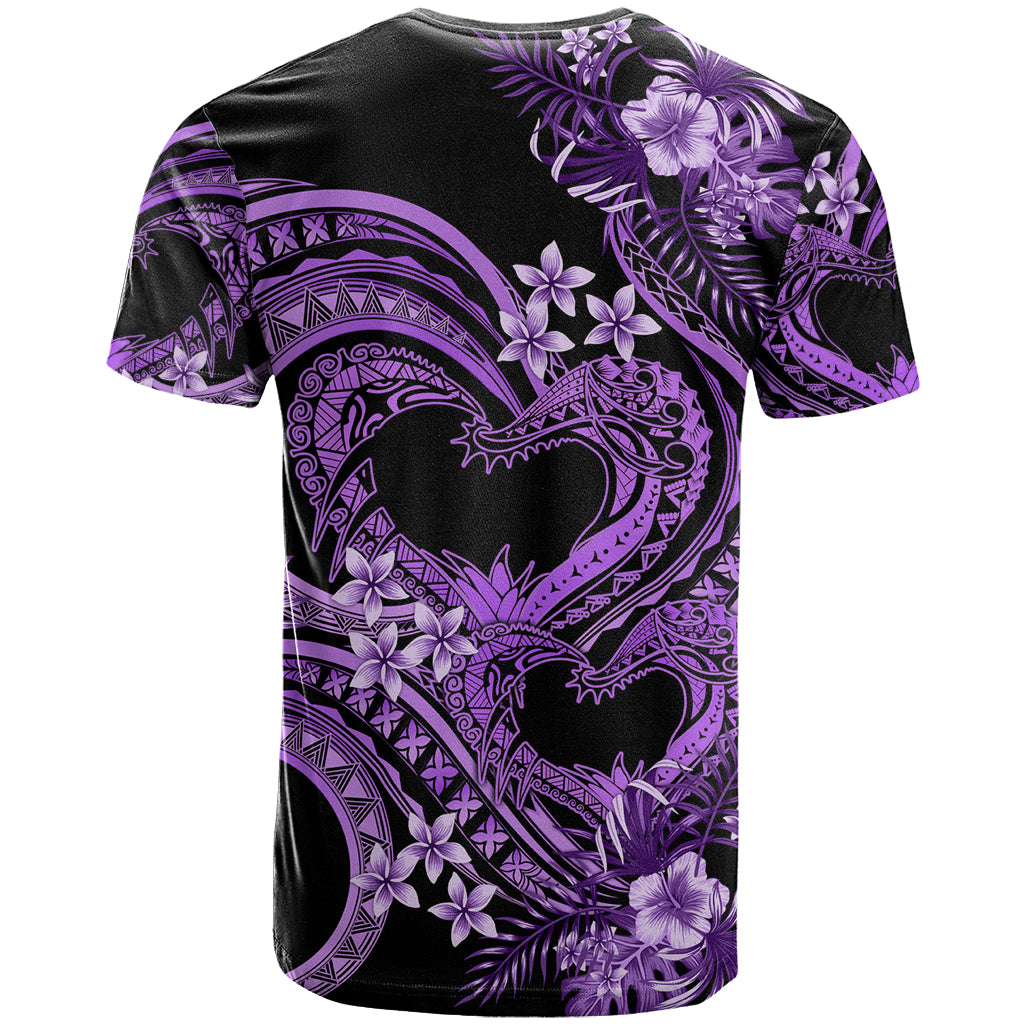 Polynesia Valentines Day Forever In My Heart Tattoo T Shirt Purple Style LT9 - Polynesian Pride