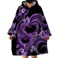 Polynesia Valentines Day Forever In My Heart Tattoo Wearable Blanket Hoodie Purple Style LT9 - Polynesian Pride