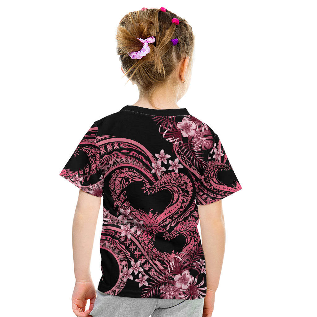 Polynesia Valentines Day Forever In My Heart Tattoo Kid T Shirt Pink Style LT9 - Polynesian Pride