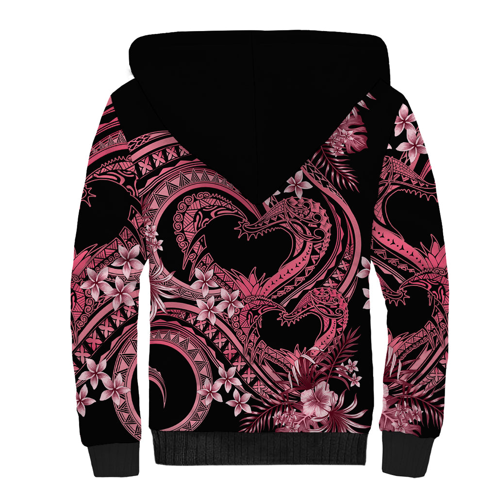 Polynesia Valentines Day Forever In My Heart Tattoo Sherpa Hoodie Pink Style LT9 - Polynesian Pride