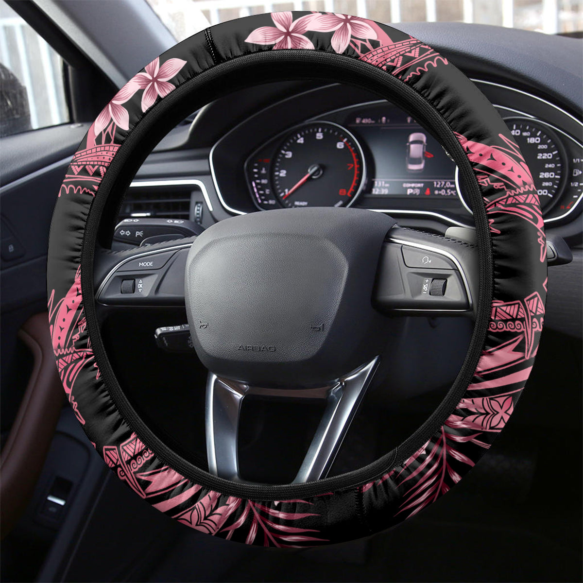 Polynesia Valentines Day Forever In My Heart Tattoo Steering Wheel Cover Pink Style LT9 - Polynesian Pride