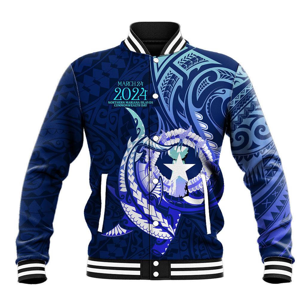 Personalised Northern Mariana Islands Baseball Jacket Commonwealth Day 2024 LT9 Unisex Ocean Blue - Polynesian Pride