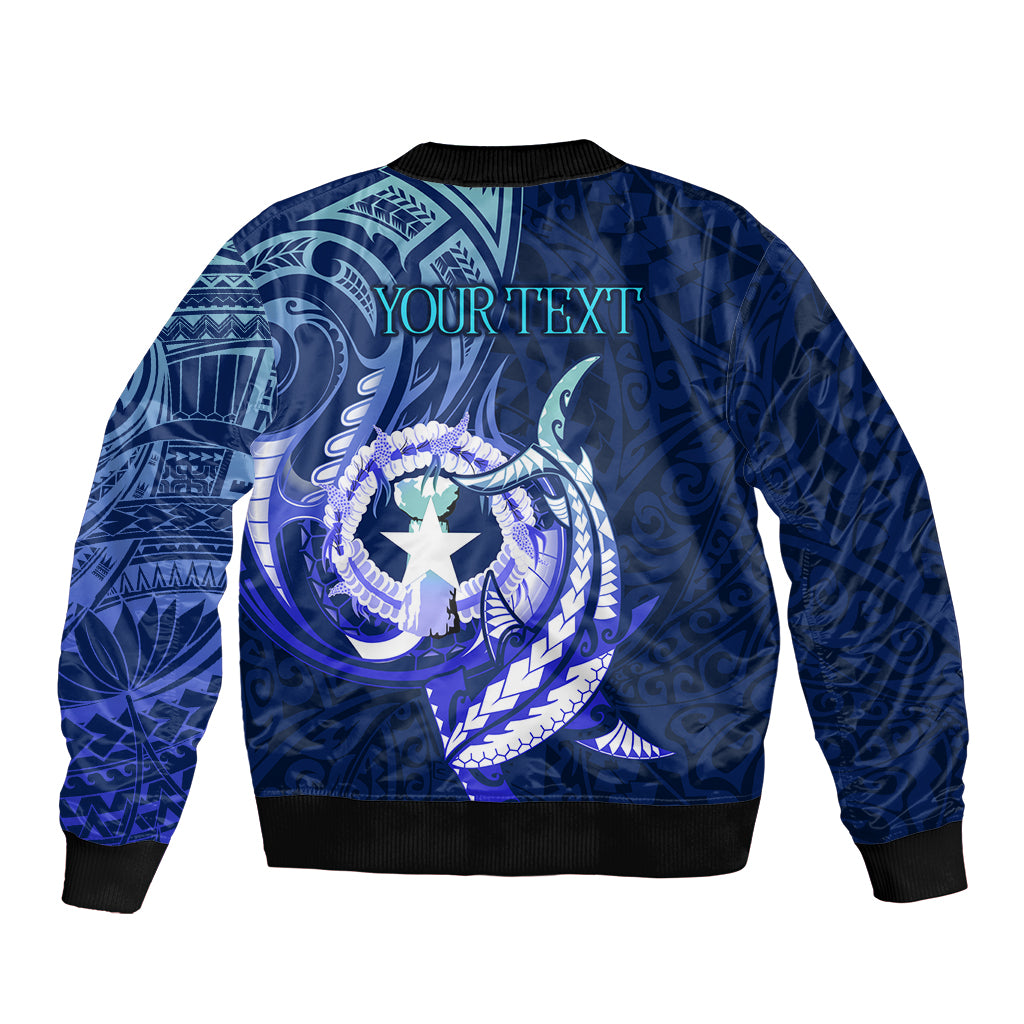Personalised Northern Mariana Islands Sleeve Zip Bomber Jacket Commonwealth Day 2024 LT9 - Polynesian Pride