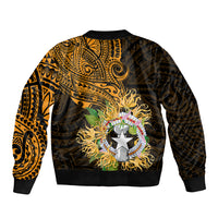 Northern Mariana Islands Ylang-ylang Mwarmwar Bomber Jacket Polynesian Gold Style LT9 - Polynesian Pride