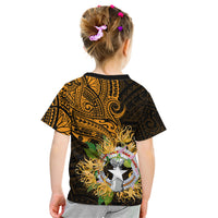 Northern Mariana Islands Ylang-ylang Mwarmwar Kid T Shirt Polynesian Gold Style LT9 - Polynesian Pride