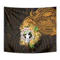 Northern Mariana Islands Ylang-ylang Mwarmwar Tapestry Polynesian Gold Style