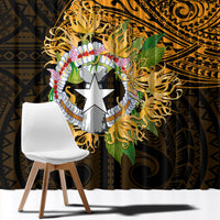 Northern Mariana Islands Ylang-ylang Mwarmwar Window Curtain Polynesian Gold Style