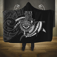 Personalised FSM Culture Day Hooded Blanket Hammerhead Shark Tribal 2024 LT9 One Size Black - Polynesian Pride