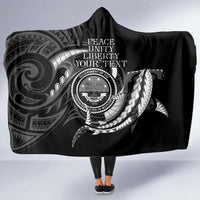 Personalised FSM Culture Day Hooded Blanket Hammerhead Shark Tribal 2024 LT9 - Polynesian Pride