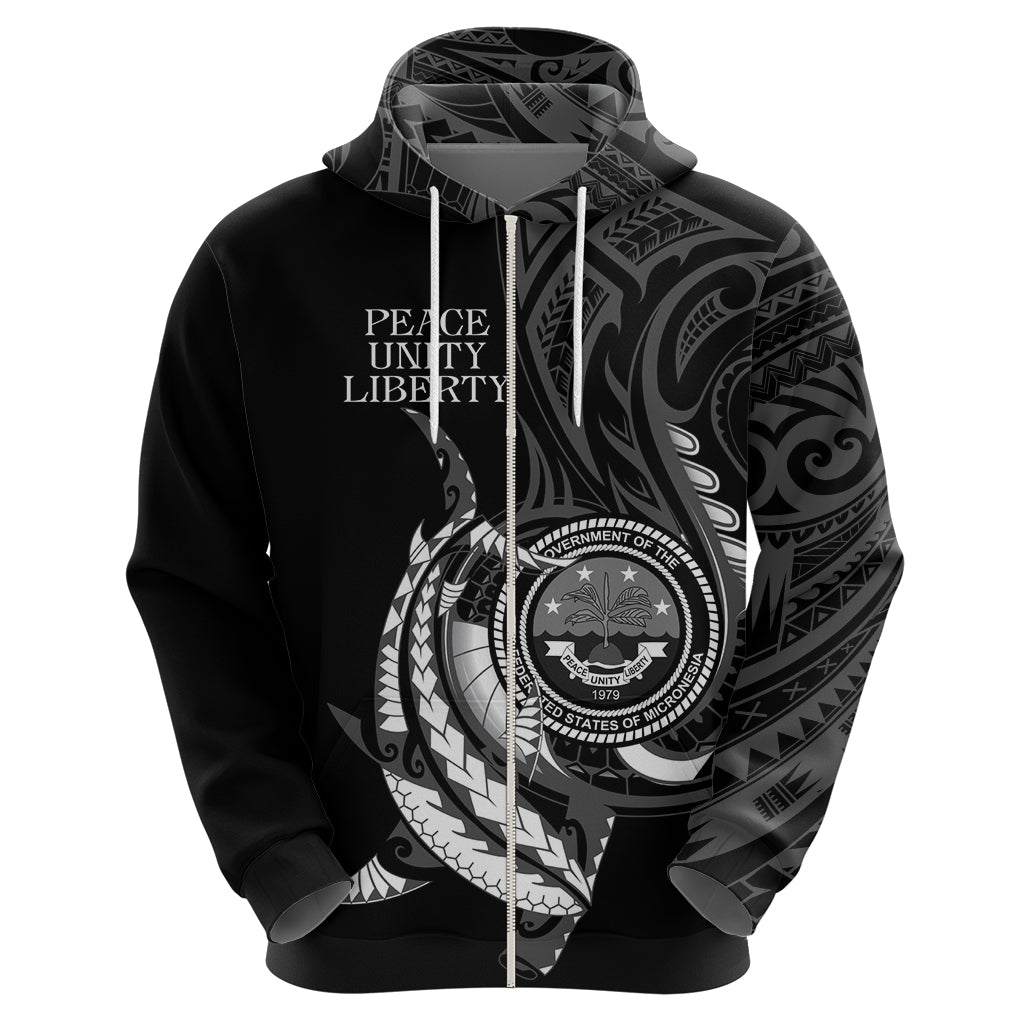 Personalised FSM Culture Day Zip Hoodie Hammerhead Shark Tribal 2024 LT9 - Polynesian Pride
