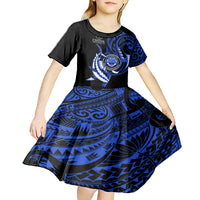 Personalised Chuuk FSM Culture Day Kid Short Sleeve Dress Hammerhead Shark Tattoo 2024 LT9 - Polynesian Pride