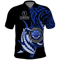 Personalised Chuuk FSM Culture Day Polo Shirt Hammerhead Shark Tattoo 2024 LT9 Blue - Polynesian Pride